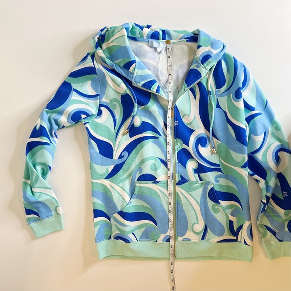 NWT Hill House The Allie Zip-Up in Ocean Kaleidoscope Sz S Hippie 70s Colorful - Picture 13 of 16